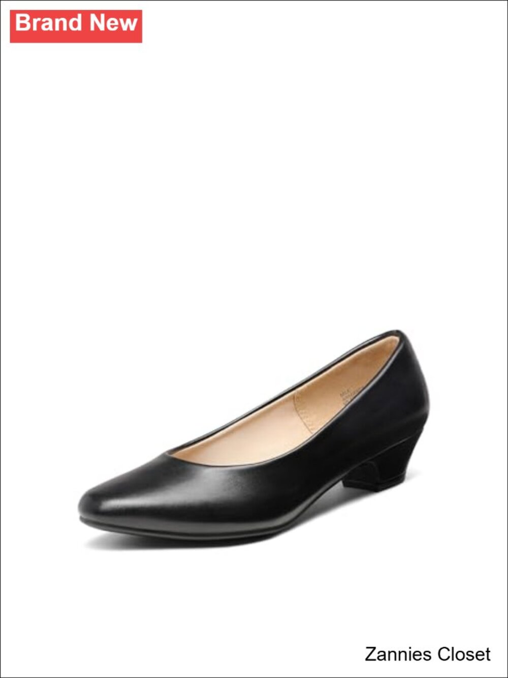 ✨DREAM PAIRS Women's Low Chunky Heel Pump Dress Shoes Faux Leather